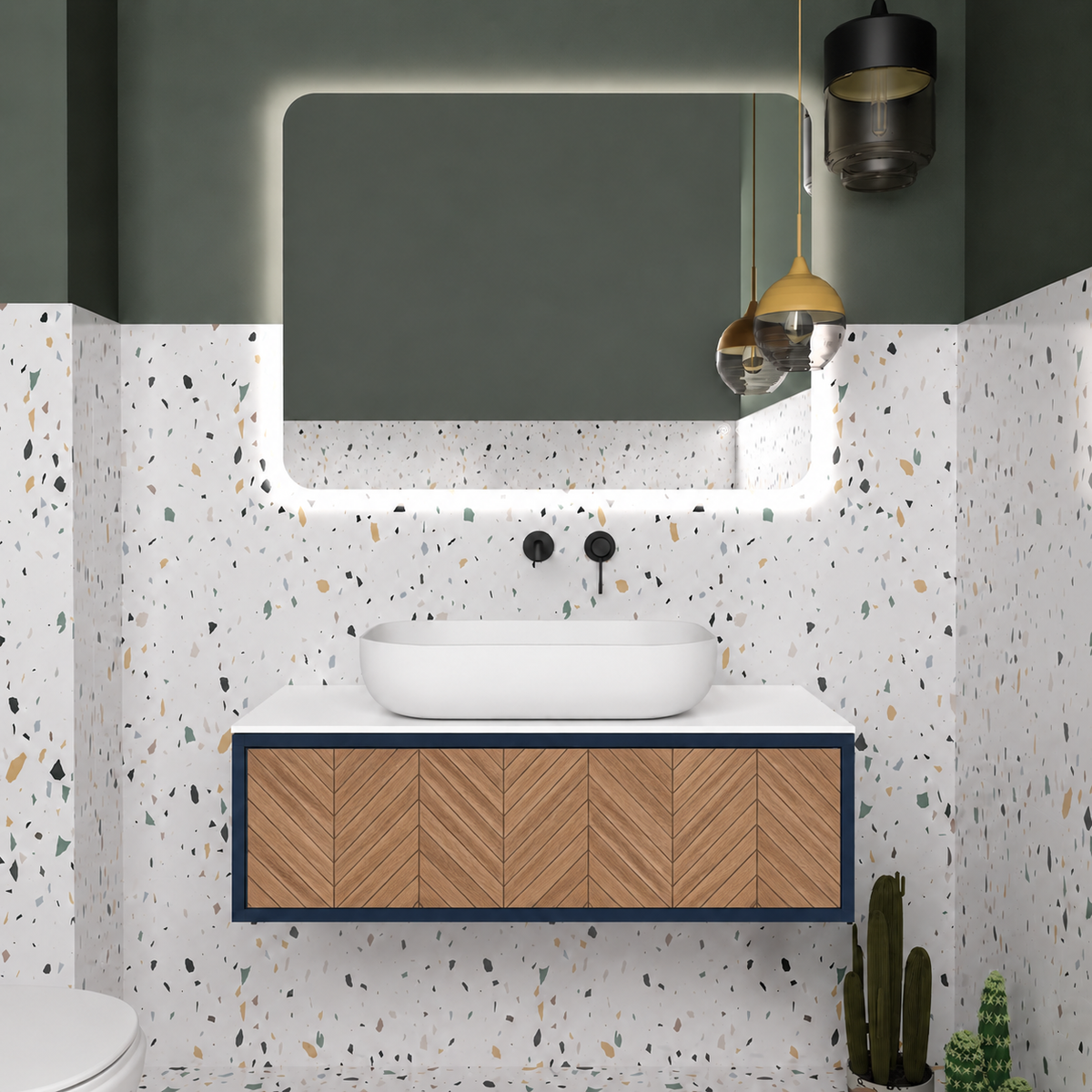 Drawer vanity - cabinet 167 / drawer 270 / White countertop