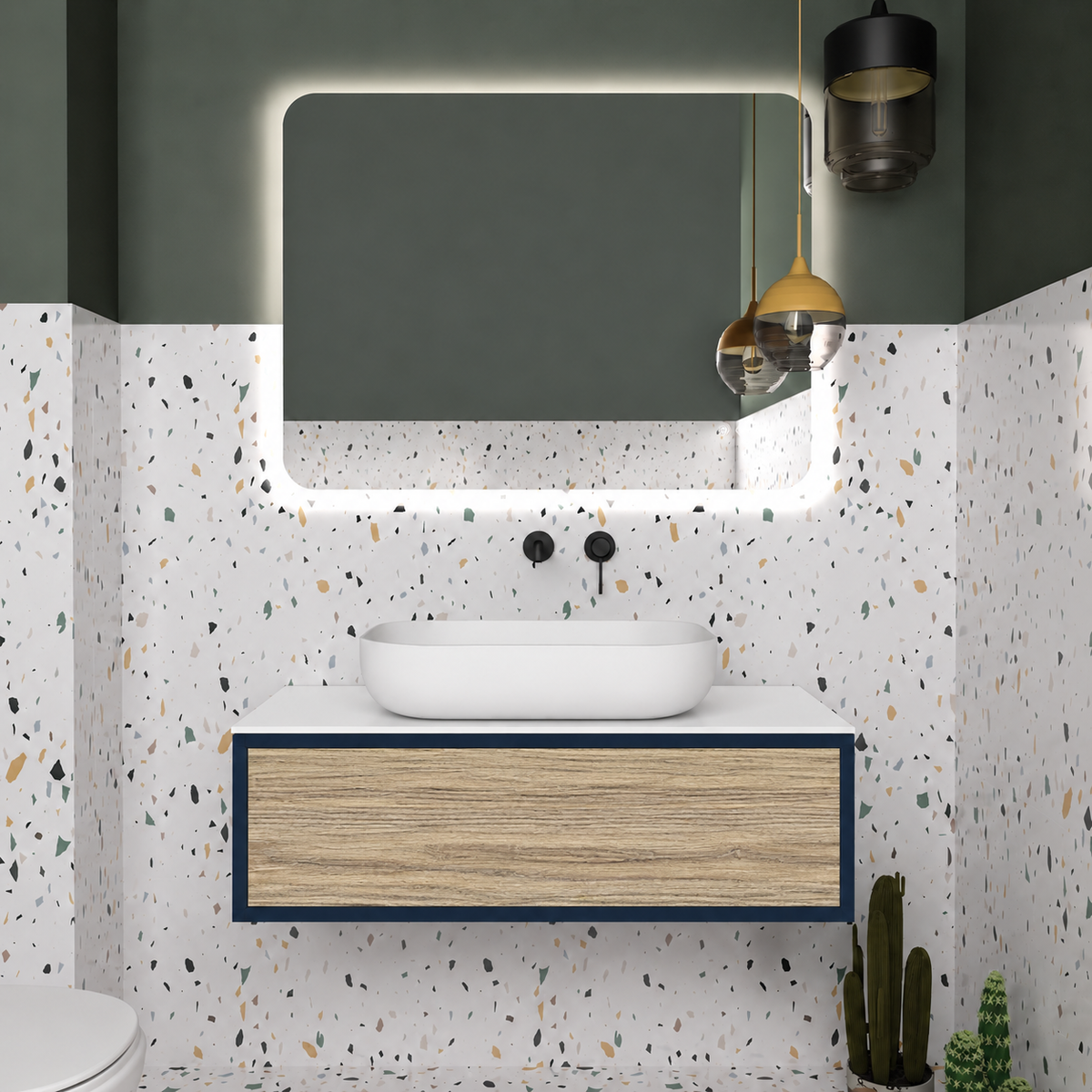 Drawer vanity - cabinet 167 / drawer 390 / White countertop