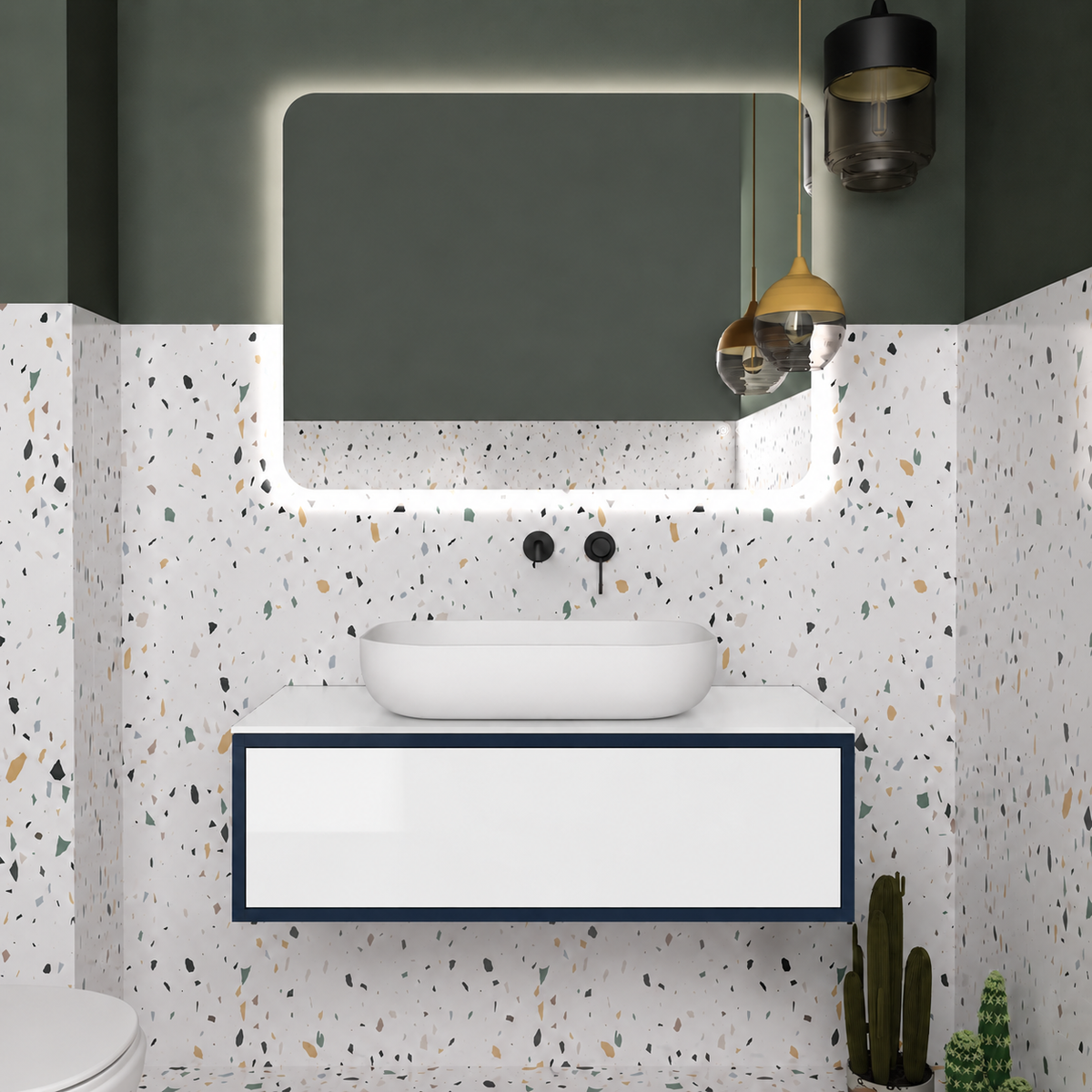 Drawer vanity - cabinet 167 / drawer 6010 / White countertop