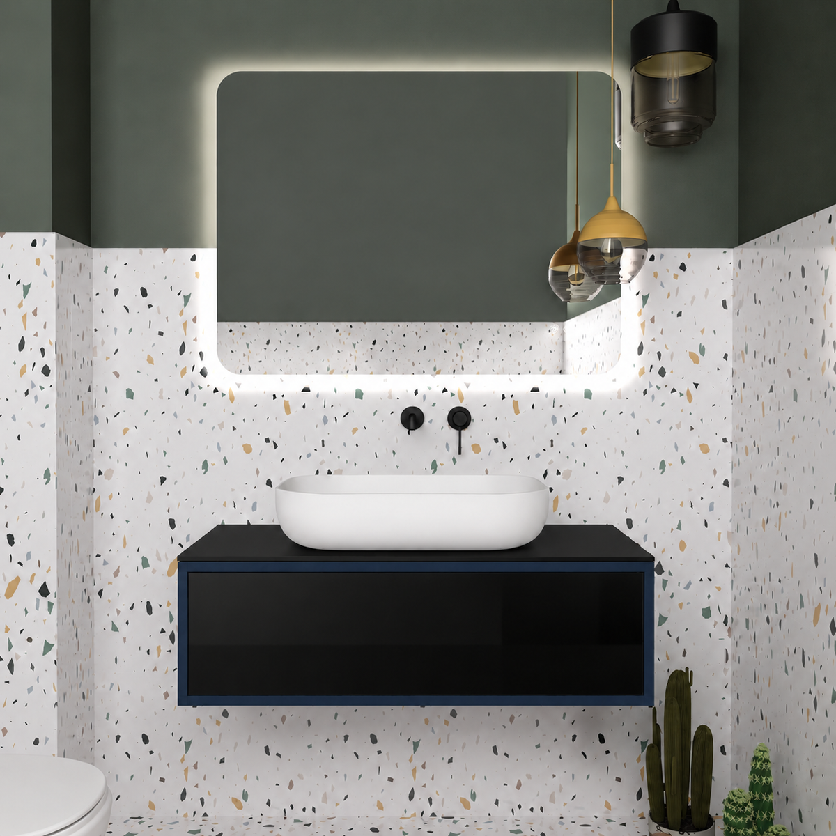 Drawer vanity - cabinet 167 / drawer 6040 / Black countertop