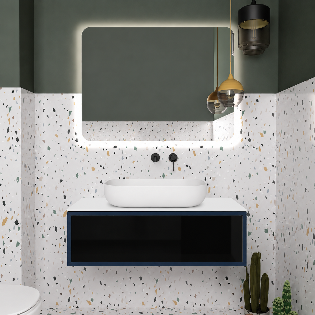 Drawer vanity - cabinet 167 / drawer 6040 / White countertop