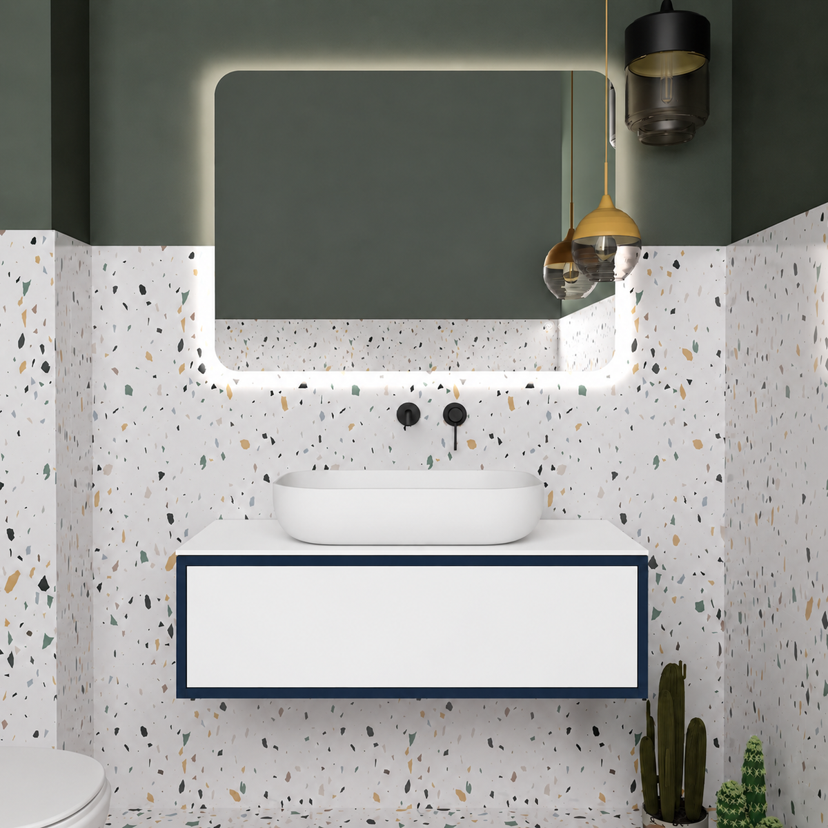 Drawer vanity - cabinet 167 / drawer 6080 / White countertop