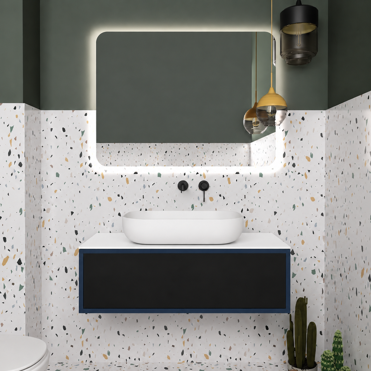 Drawer vanity - cabinet 167 / drawer 6090 / White countertop