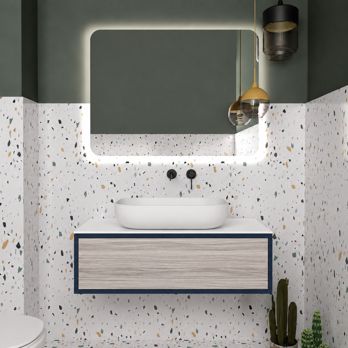 Drawer vanity - cabinet 167 / drawer 719 / White countertop