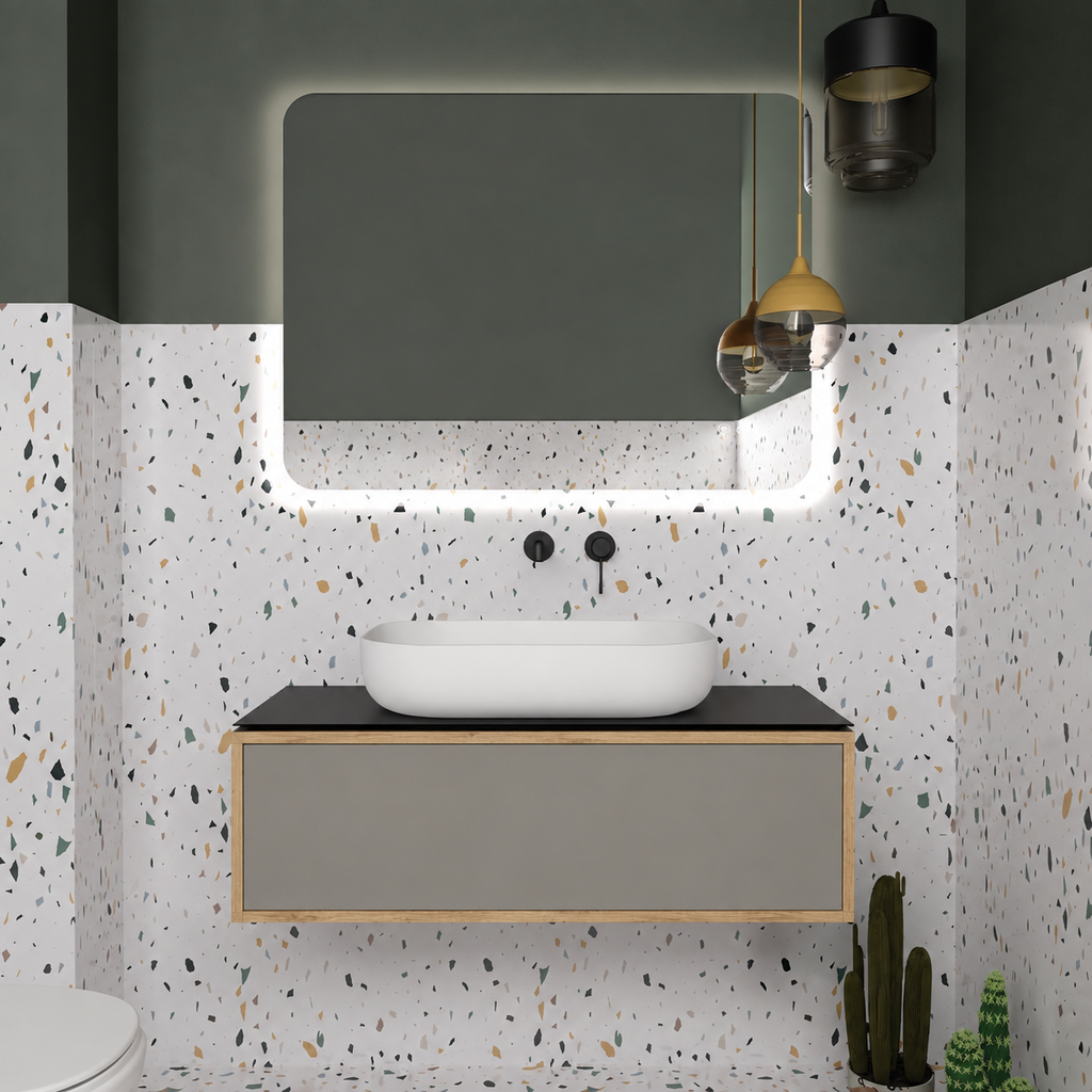Drawer vanity — cabinet390 / drawer194 / Black countertop