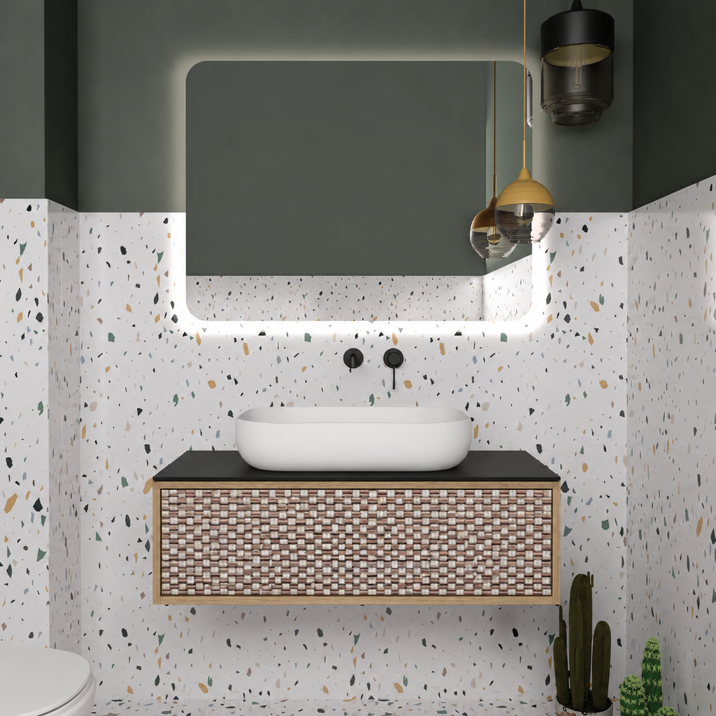 Drawer vanity — cabinet390 / drawer245 / Black countertop
