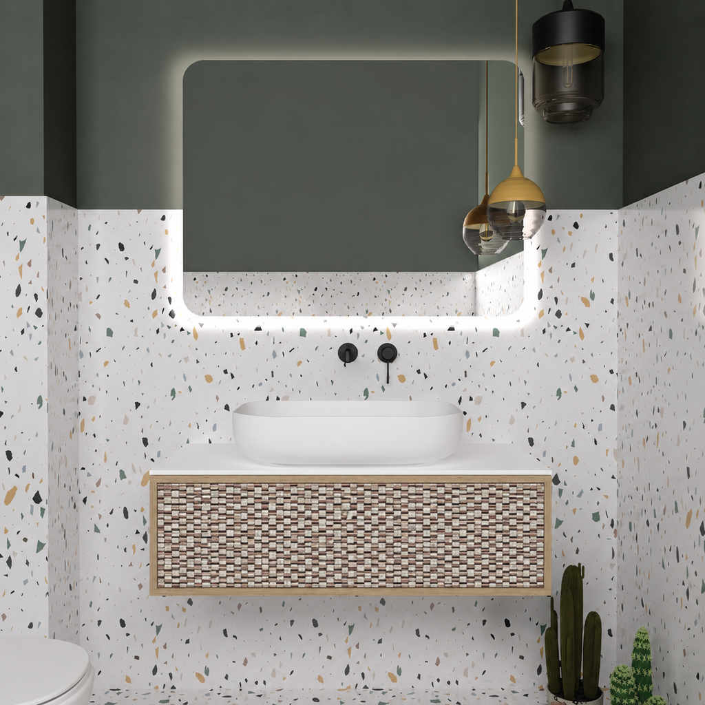 Drawer vanity — cabinet390 / drawer245 / White countertop