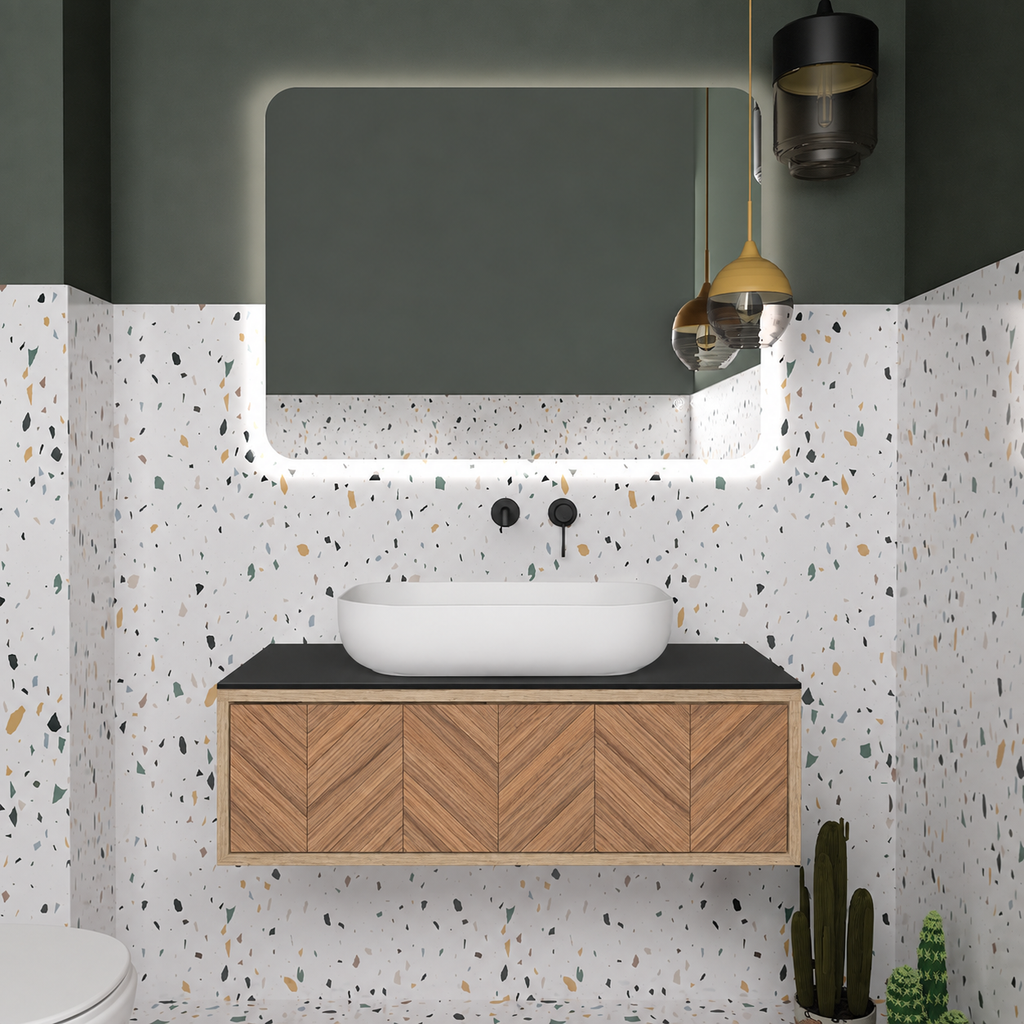 Drawer vanity — cabinet390 / drawer270 / Black countertop