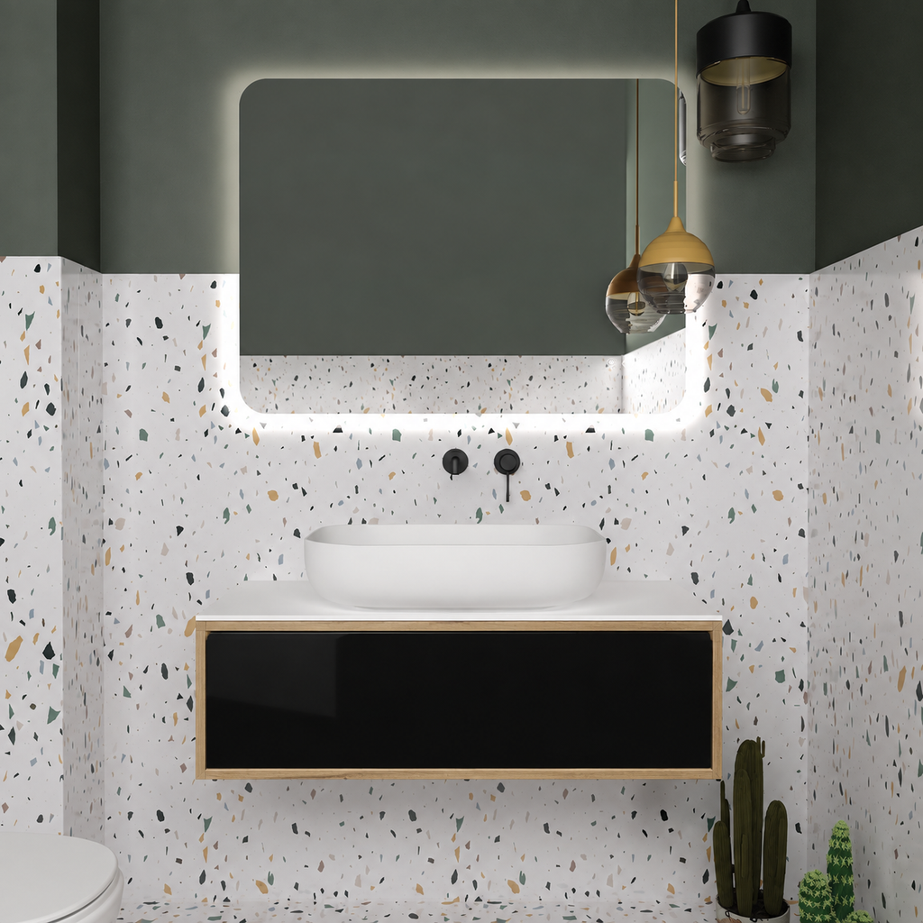 Drawer vanity — cabinet390 / drawer6040 / White countertop