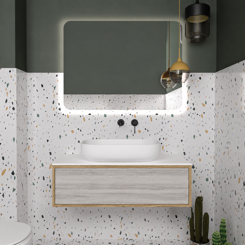 Drawer vanity — cabinet390 / drawer719 / White countertop