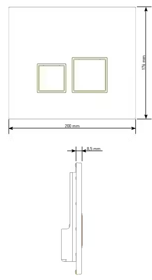 BUTTON SQUARE MATTE CHROME 111980