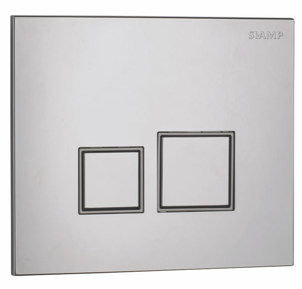 BUTTON SQUARE BRILLANT CHROME POLISHED 111981