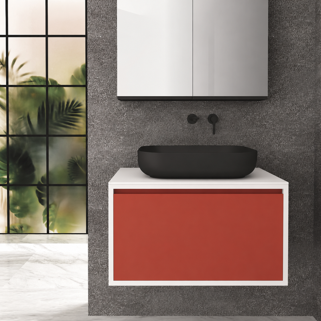 Orabella Drawer 80 Deep vanity — cabinet 6080, drawer 165, white countertop