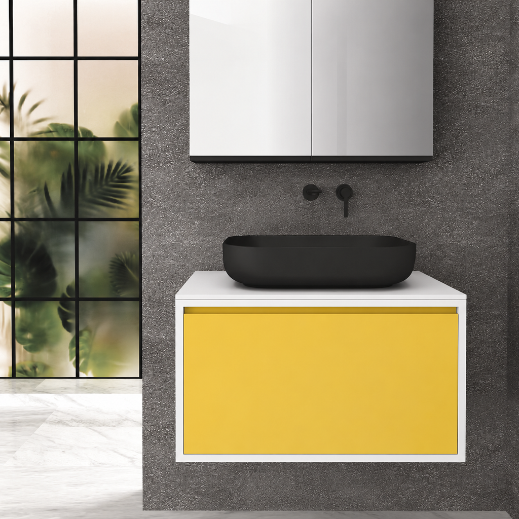Orabella Drawer 80 Deep vanity — cabinet 6080, drawer 168, white countertop