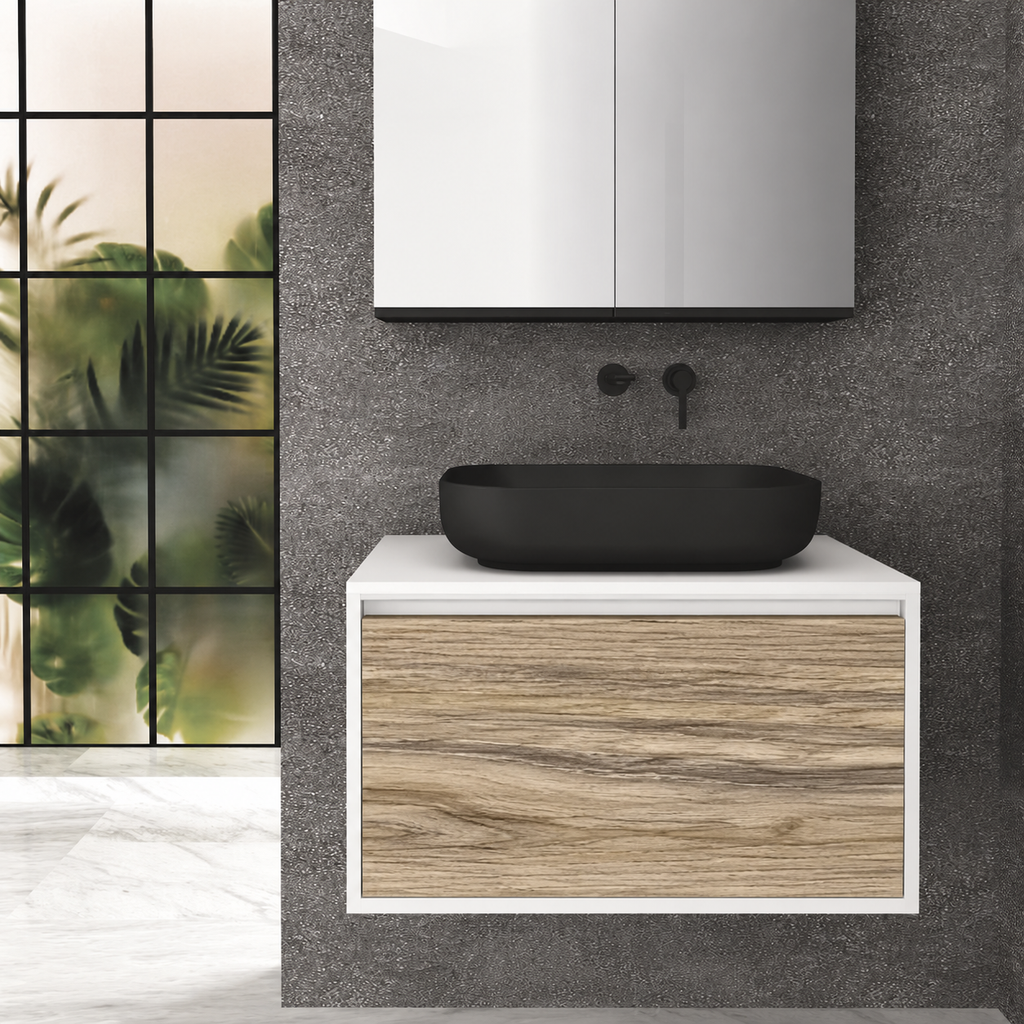 Orabella Drawer 80 Deep vanity — cabinet 6080, drawer 390, white countertop