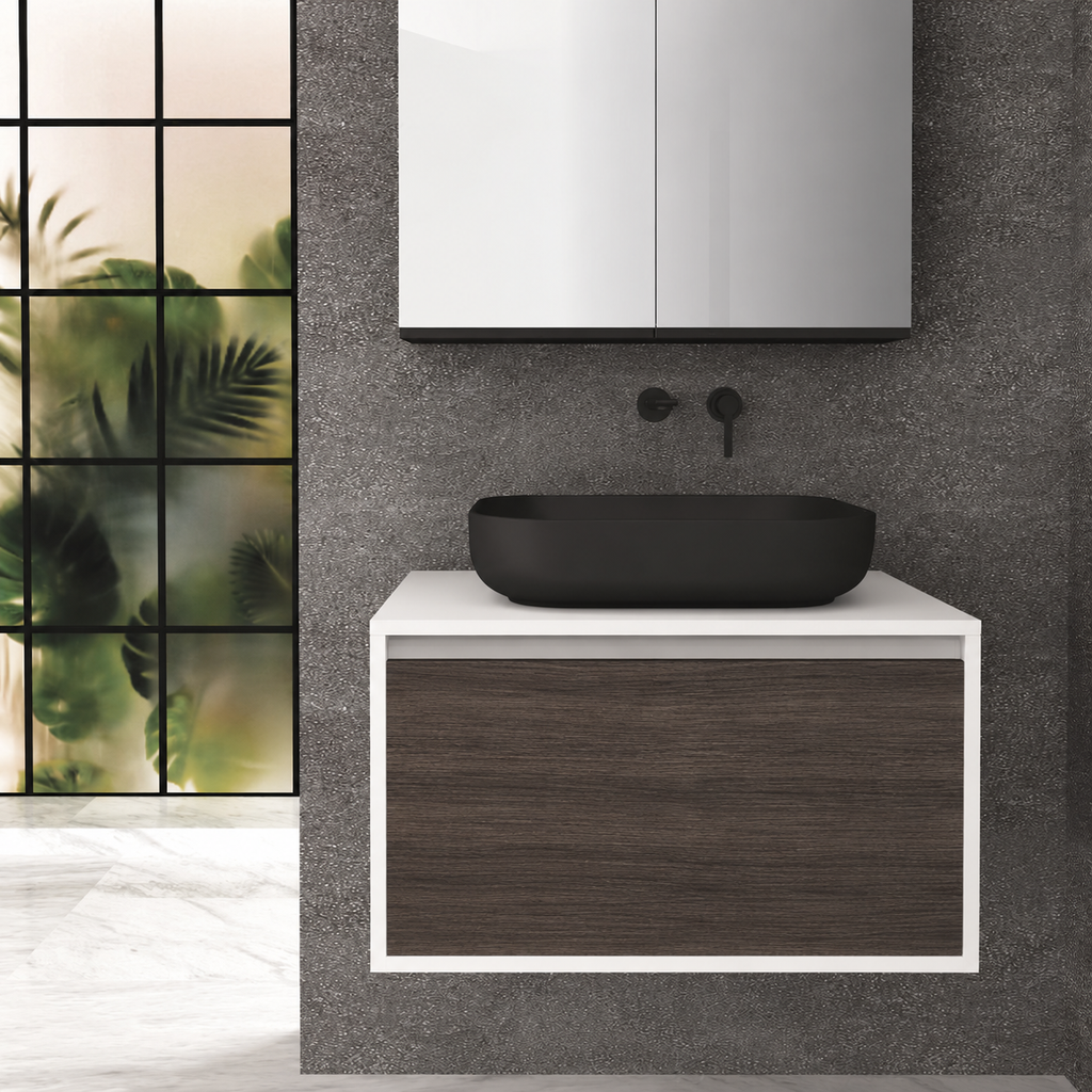 Orabella Drawer 80 Deep vanity — cabinet 6080, drawer 399, white countertop