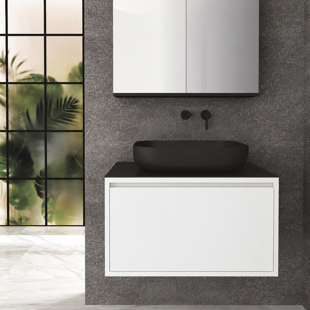 Orabella Drawer 80 Deep vanity — cabinet 6080, drawer 6080, black countertop