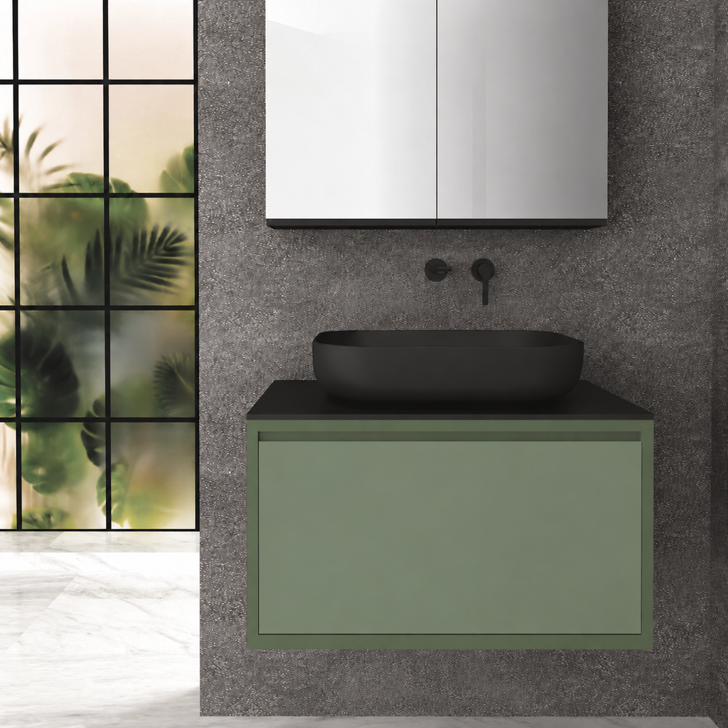 Drawer 80 Deep vanity - cabinet 162 / drawer 162 / Black countertop