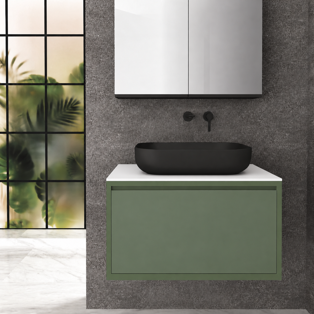 Drawer 80 Deep vanity - cabinet 162 / drawer 162 / White countertop