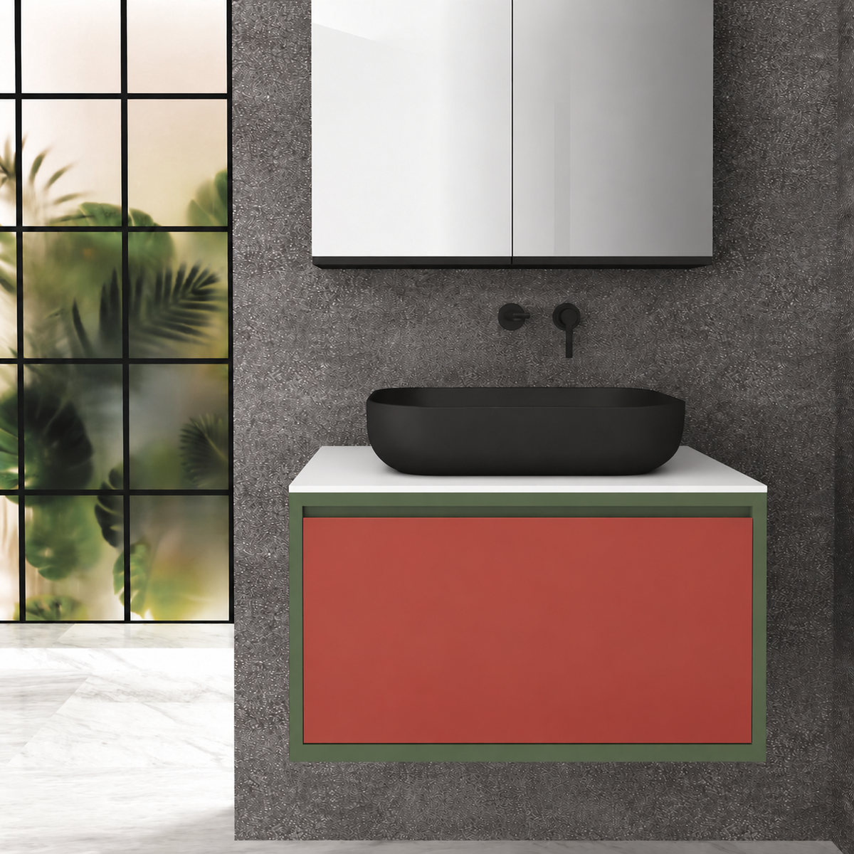 Drawer 80 Deep vanity - cabinet 162 / drawer 165 / White countertop