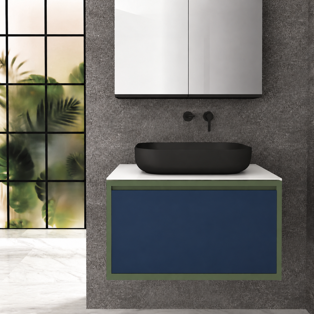 Drawer 80 Deep vanity - cabinet 162 / drawer 167 / White countertop