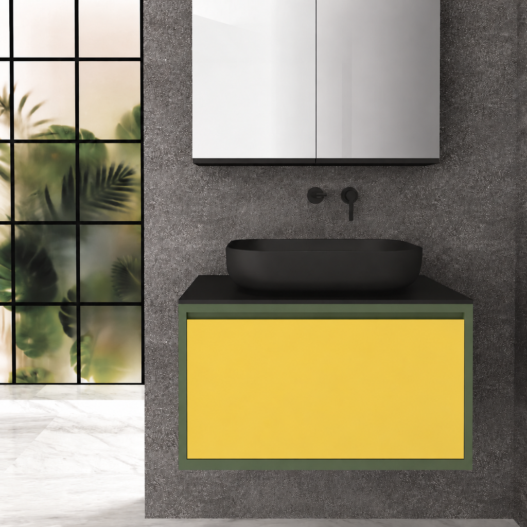 Drawer 80 Deep vanity - cabinet 162 / drawer 168 / Black countertop