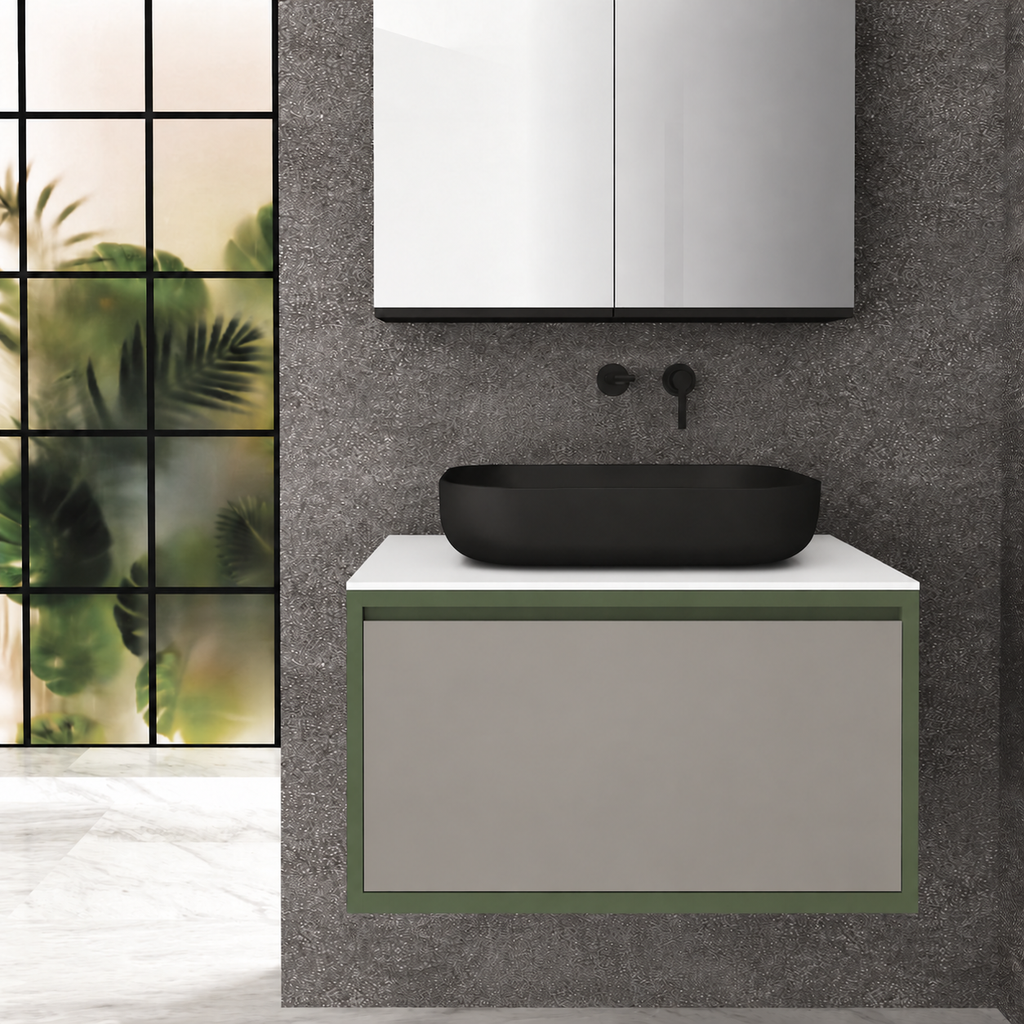 Drawer 80 Deep vanity - cabinet 162 / drawer 194 / White countertop