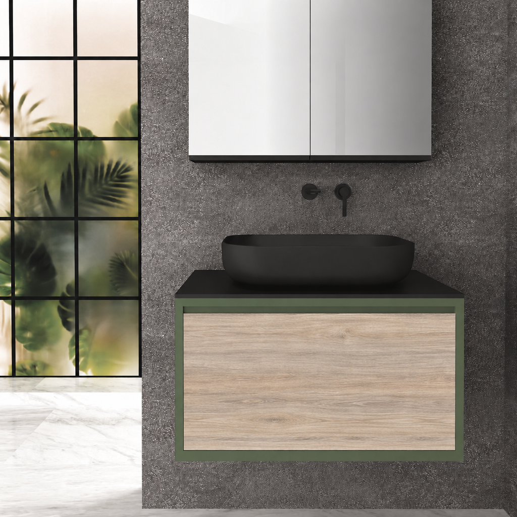 Drawer 80 Deep vanity - cabinet 162 / drawer 326 / Black countertop