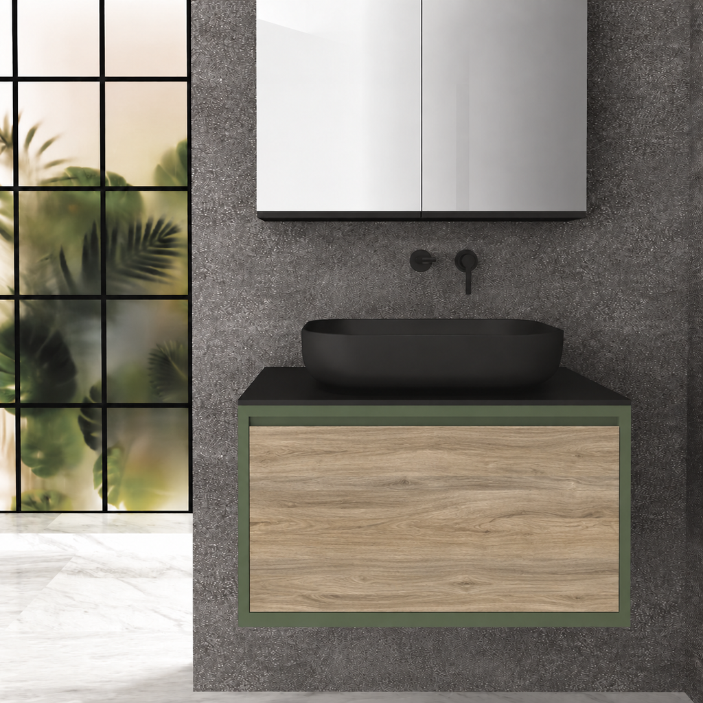 Drawer 80 Deep vanity - cabinet 162 / drawer 331 / Black countertop