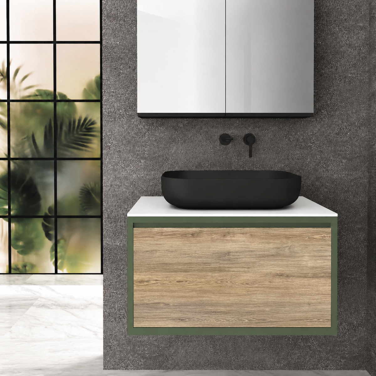 Drawer 80 Deep vanity - cabinet 162 / drawer 331 / White countertop