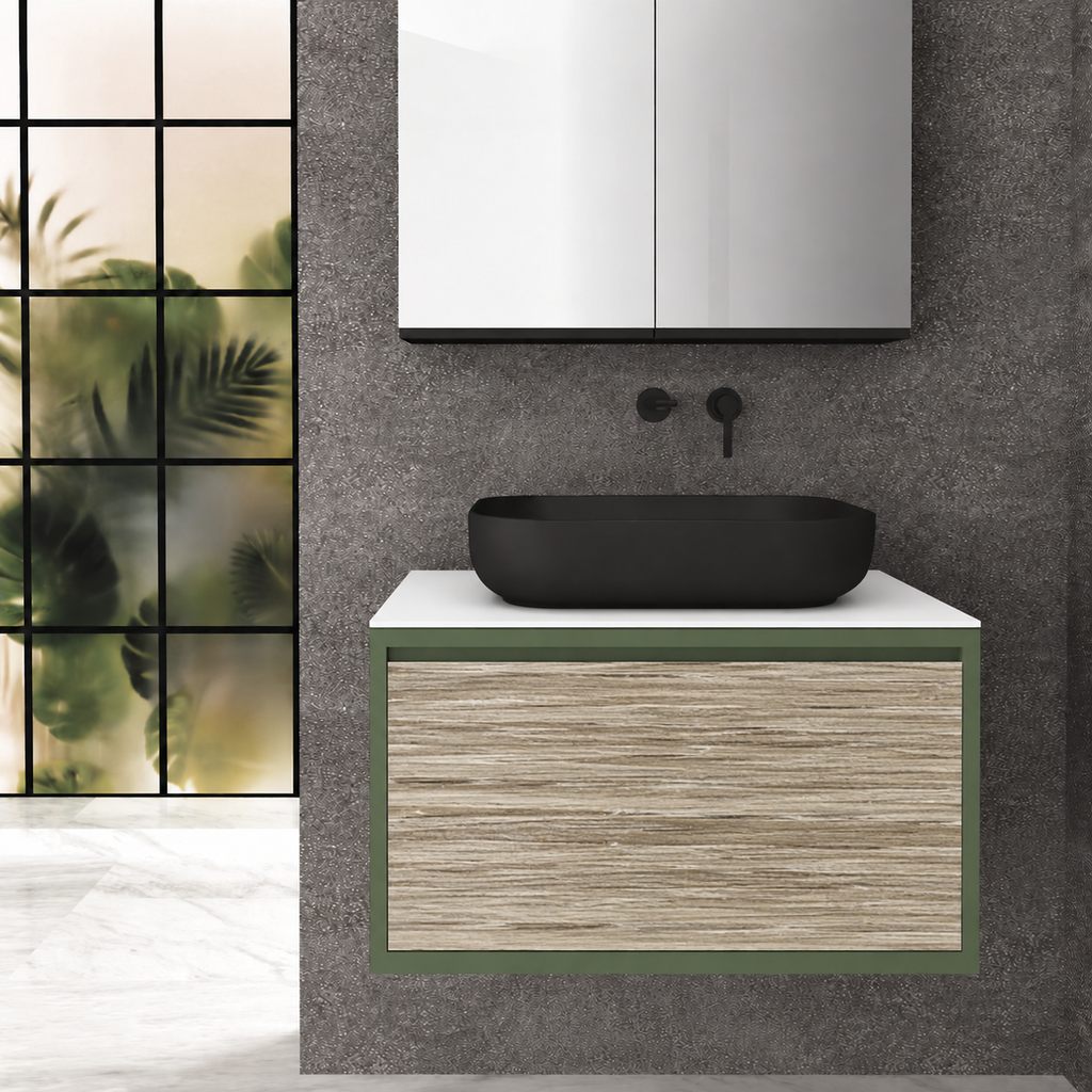 Drawer 80 Deep vanity - cabinet 162 / drawer 390 / White countertop