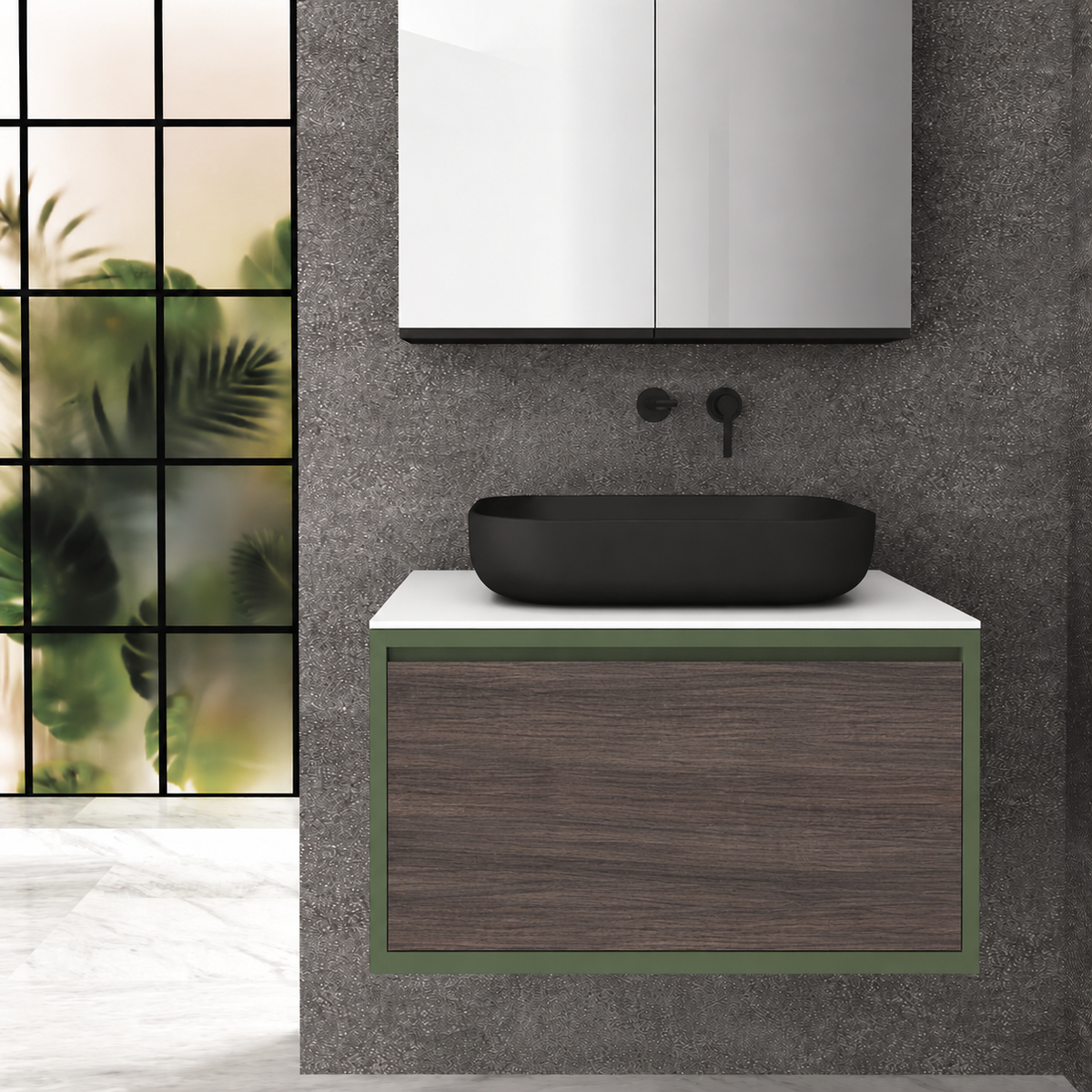 Drawer 80 Deep vanity - cabinet 162 / drawer 399 / White countertop