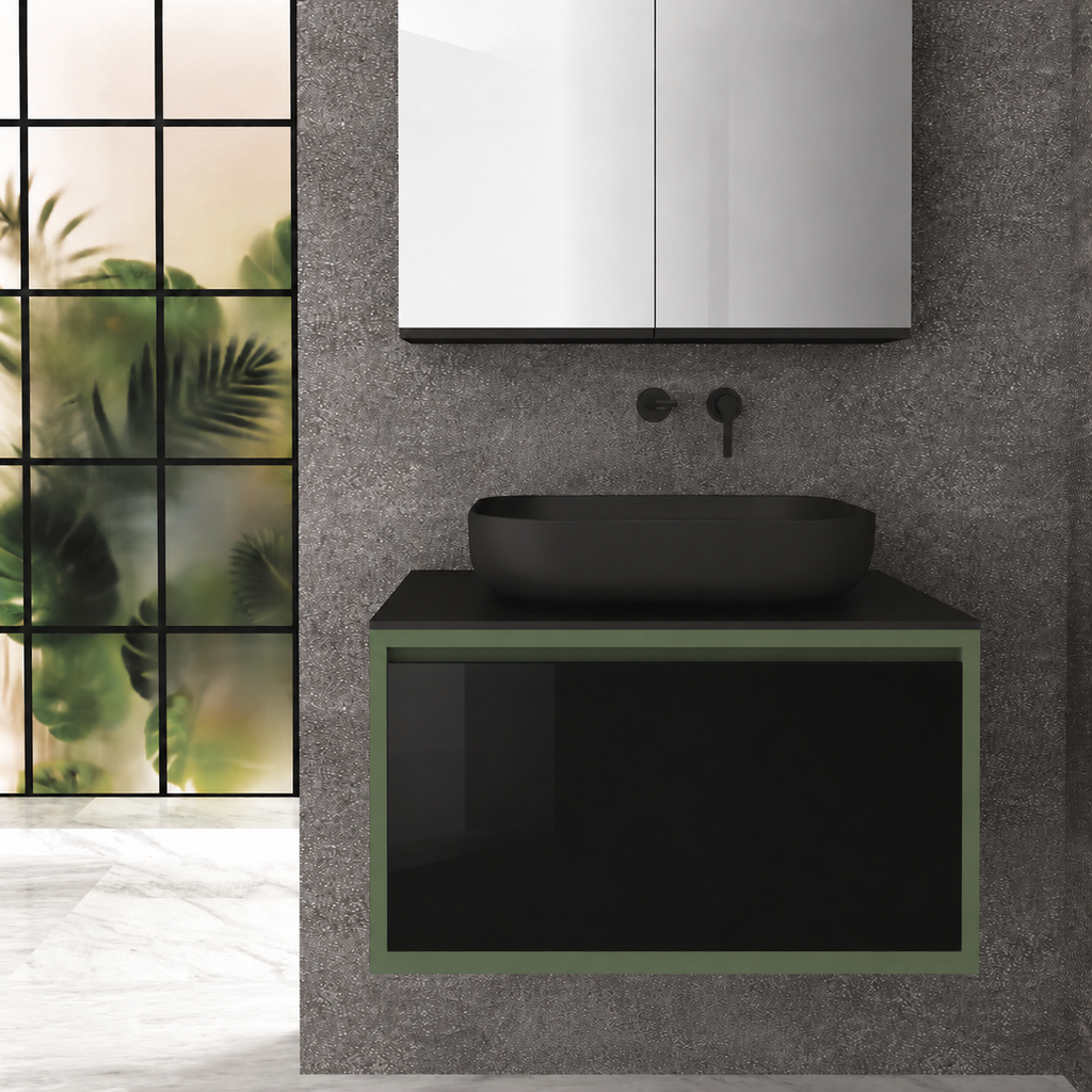 Drawer 80 Deep vanity - cabinet 162 / drawer 6040 / Black countertop