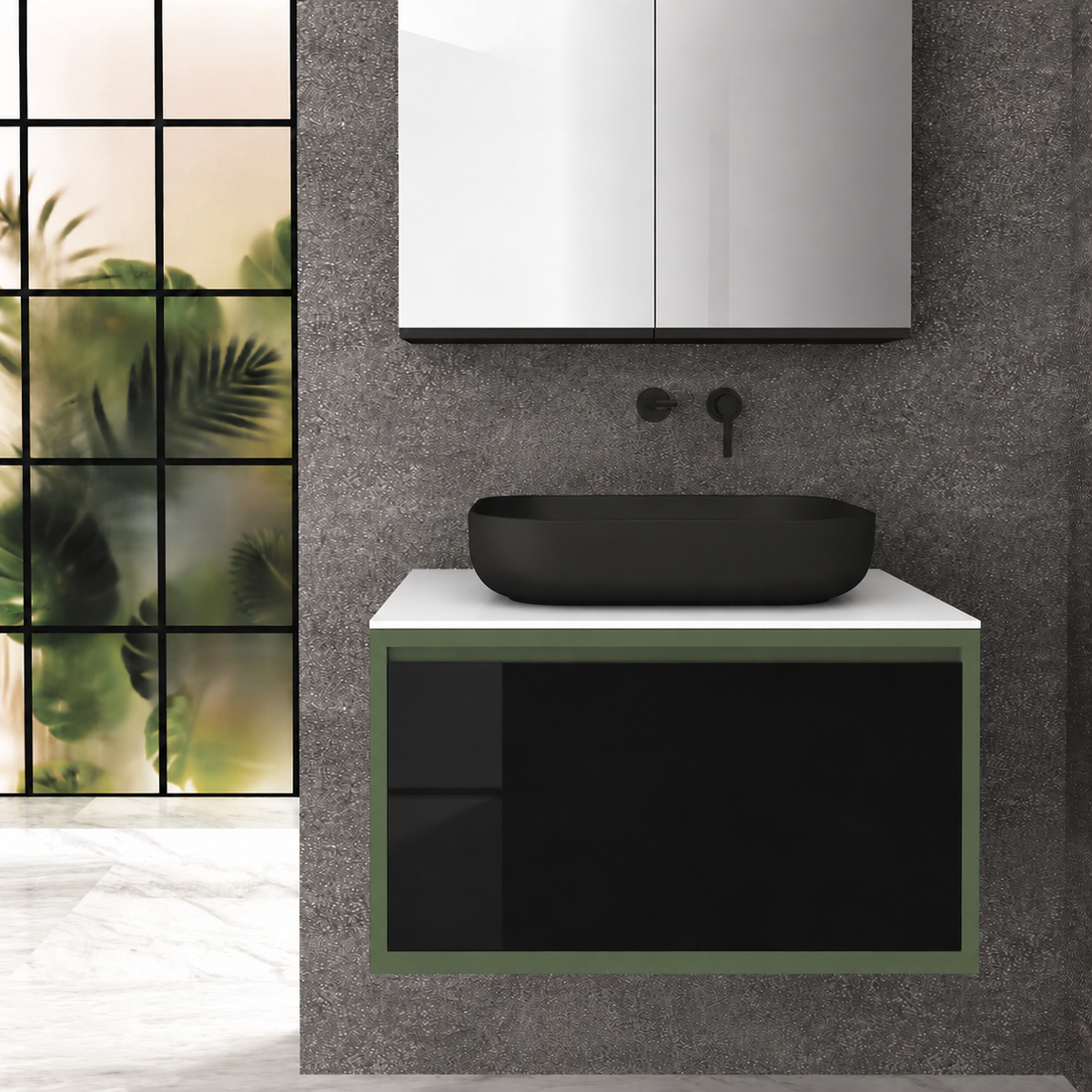 Drawer 80 Deep vanity - cabinet 162 / drawer 6040 / White countertop