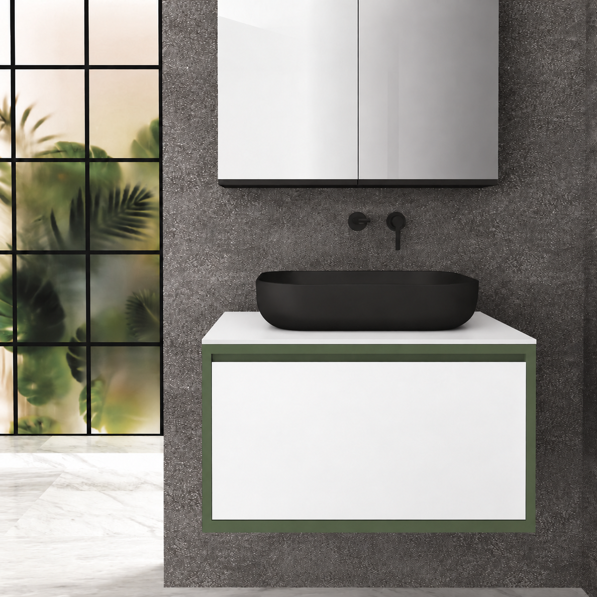 Drawer 80 Deep vanity - cabinet 162 / drawer 6080 / White countertop
