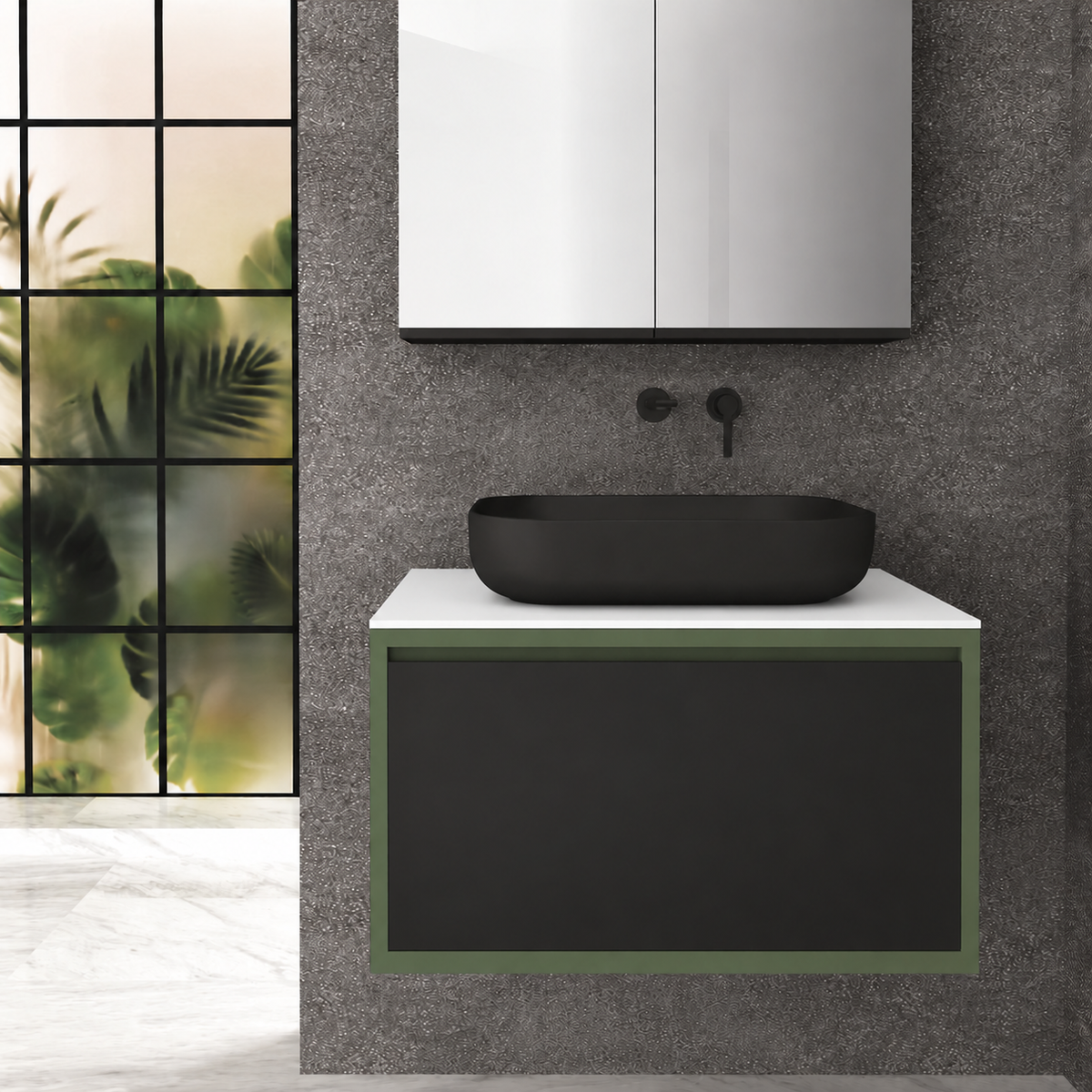 Drawer 80 Deep vanity - cabinet 162 / drawer 6090 / White countertop