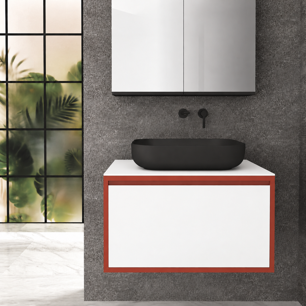 Drawer 80 Deep vanity - cabinet 165 / drawer 101 / White countertop
