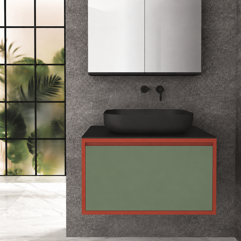 Drawer 80 Deep vanity - cabinet 165 / drawer 162 / Black countertop