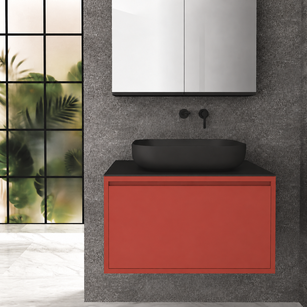 Drawer 80 Deep vanity - cabinet 165 / drawer 165 / Black countertop