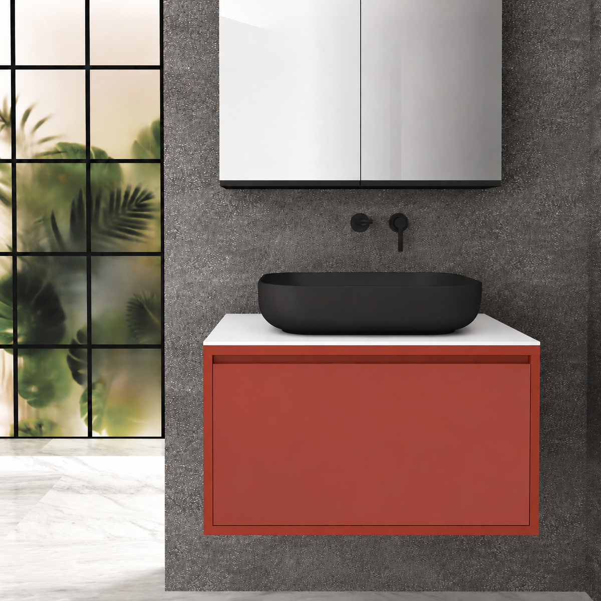 Drawer 80 Deep vanity - cabinet 165 / drawer 165 / White countertop