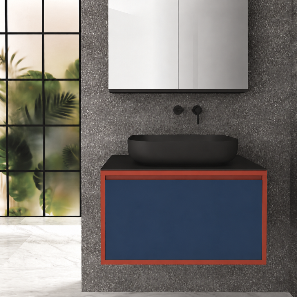 Drawer 80 Deep vanity - cabinet 165 / drawer 167 / Black countertop