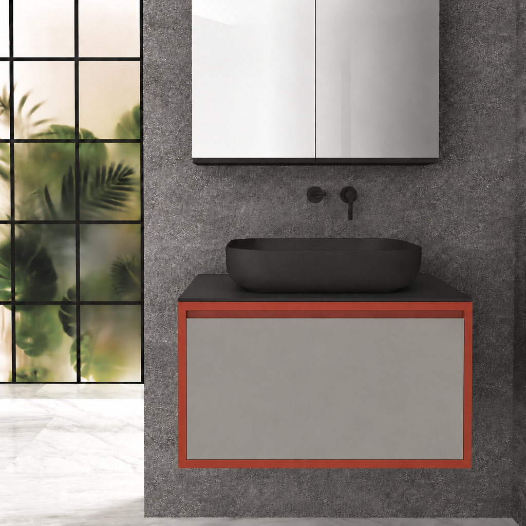 Drawer 80 Deep vanity - cabinet 165 / drawer 194 / Black countertop