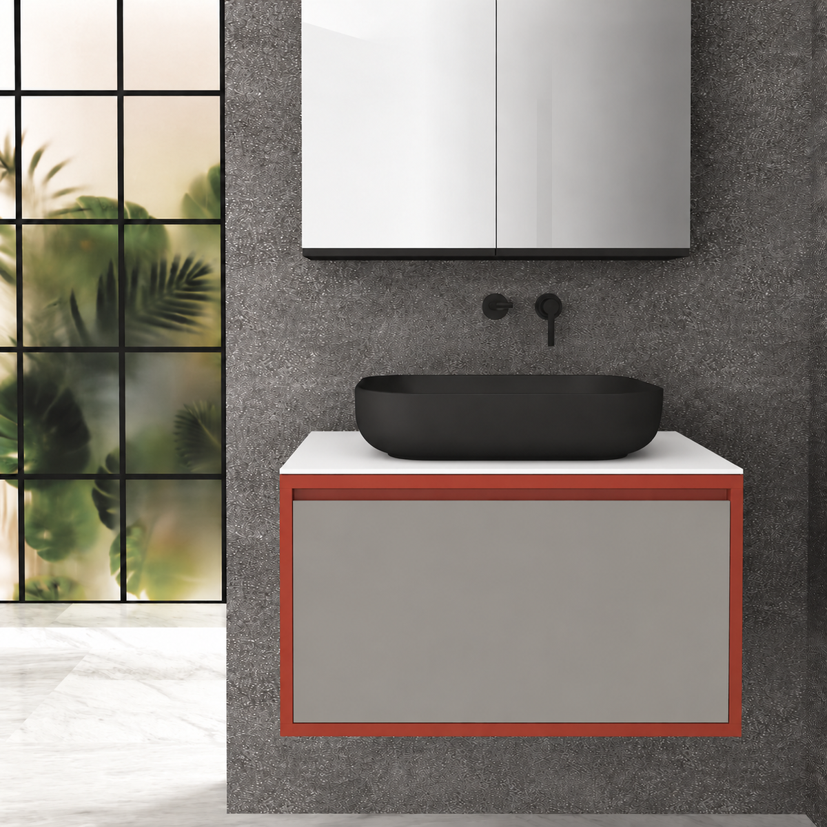 Drawer 80 Deep vanity - cabinet 165 / drawer 194 / White countertop