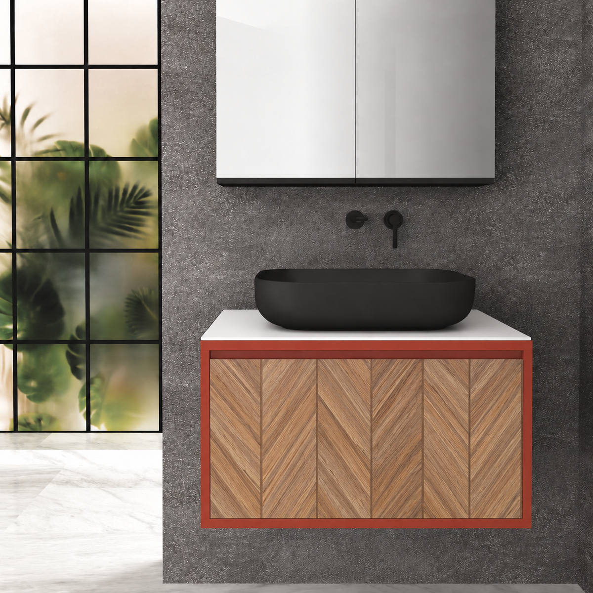 Drawer 80 Deep vanity - cabinet 165 / drawer 270 / White countertop