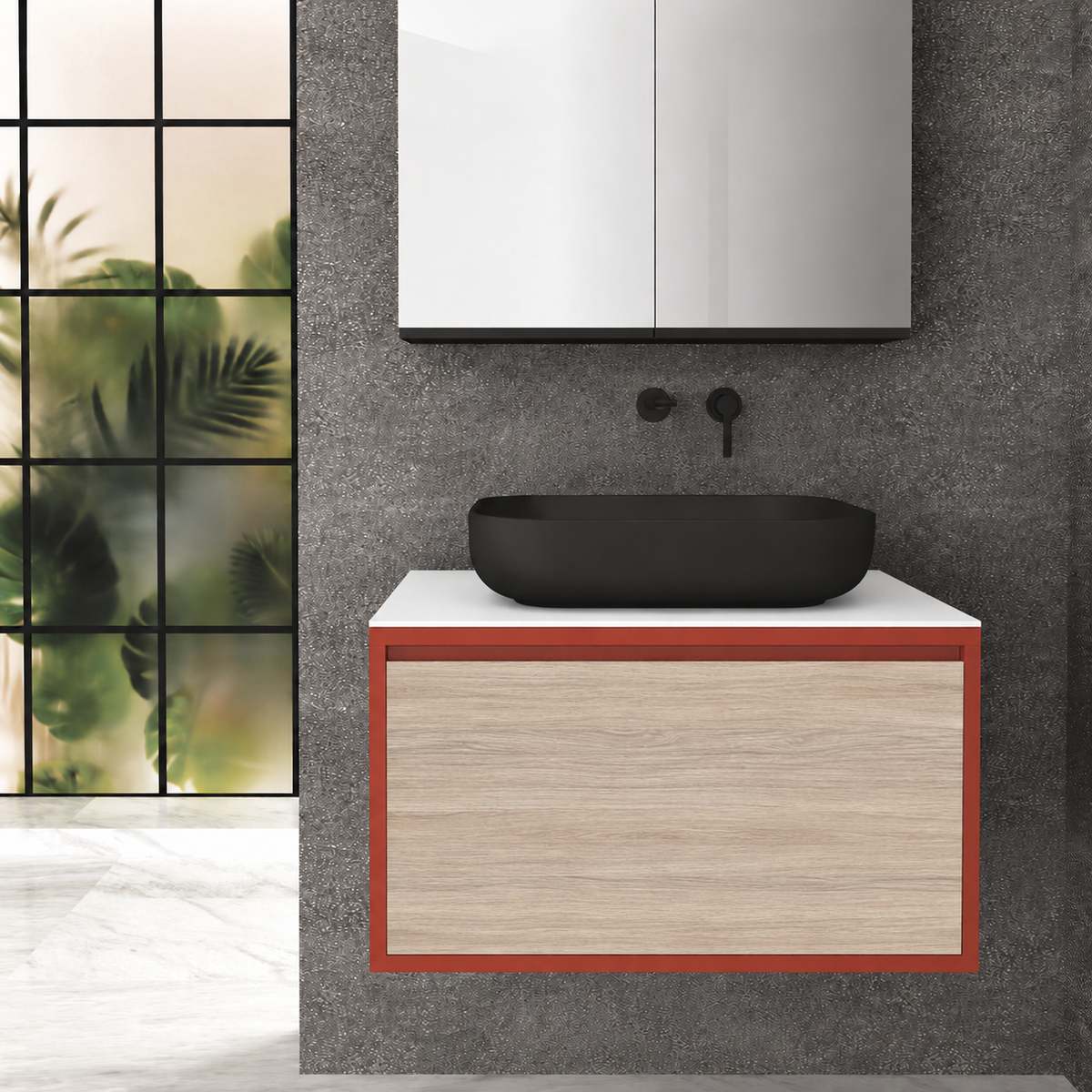 Drawer 80 Deep vanity - cabinet 165 / drawer 326 / White countertop