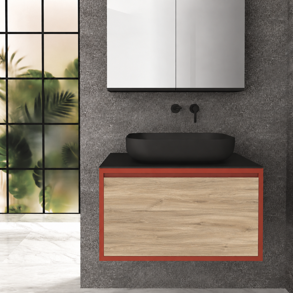 Drawer 80 Deep vanity - cabinet 165 / drawer 331 / Black countertop