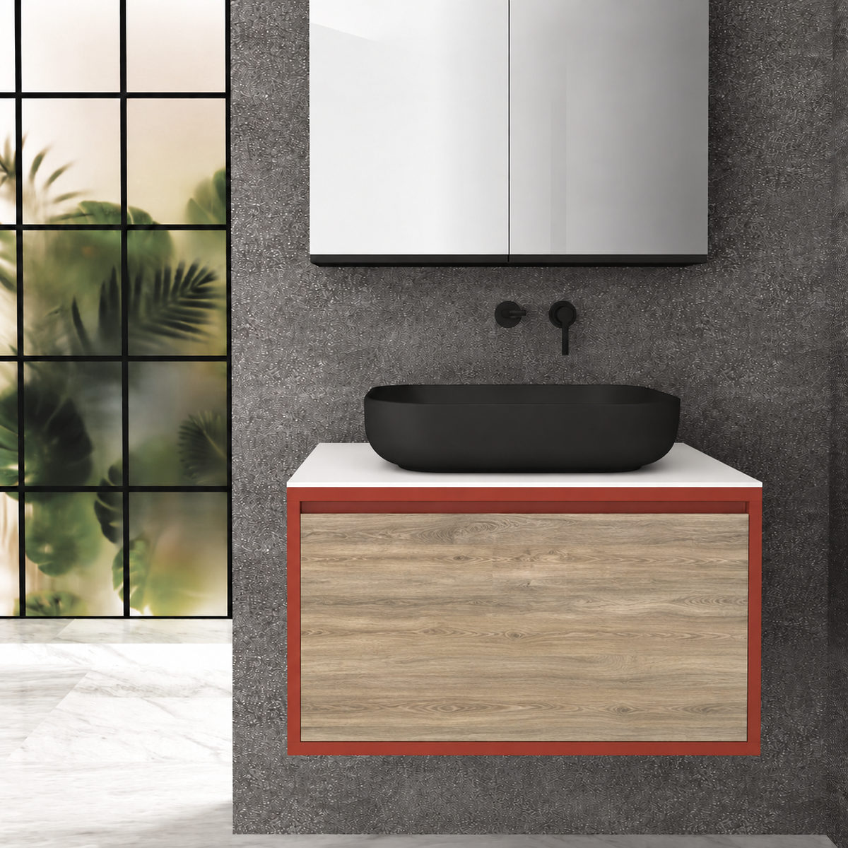 Drawer 80 Deep vanity - cabinet 165 / drawer 331 / White countertop