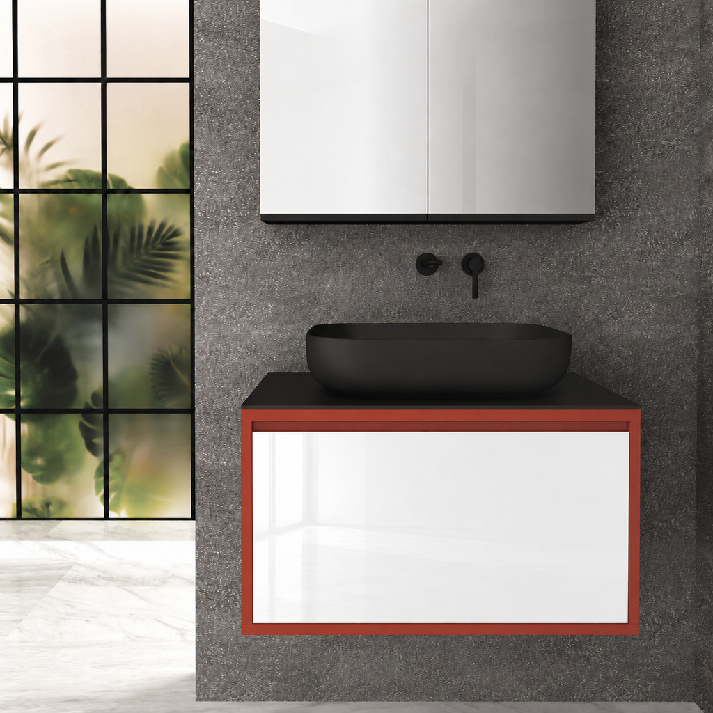 Drawer 80 Deep vanity - cabinet 165 / drawer 6010 / Black countertop