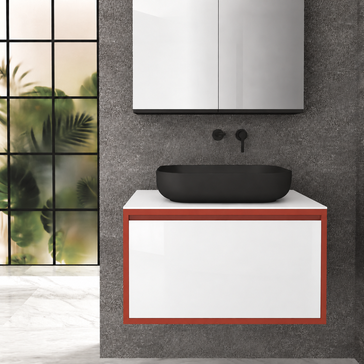 Drawer 80 Deep vanity - cabinet 165 / drawer 6010 / White countertop