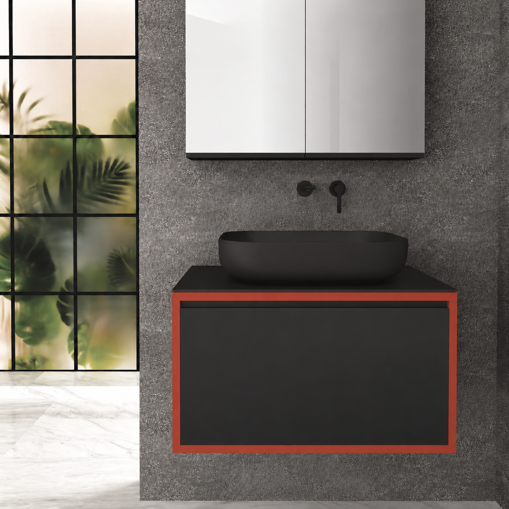 Drawer 80 Deep vanity - cabinet 165 / drawer 6090 / Black countertop